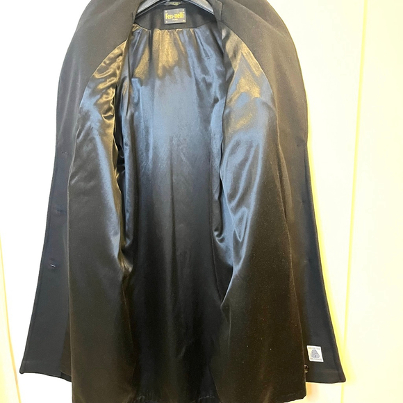 Vintage 80s Made in Canada Virgin Wool Coat Suede Appliqué Floral Cord Bead M/L - Picture 11 of 13